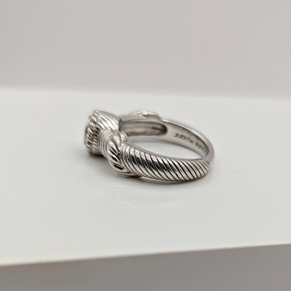 Judith Ripka Sterling Cable Ring - Solitaire Ring - CZ Ring - Picture 2 of 5